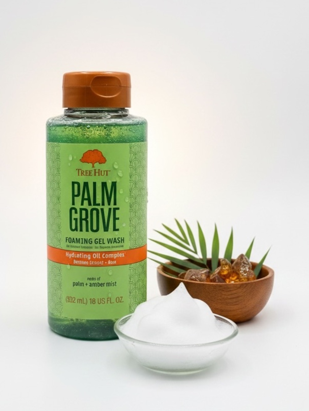 Tree Hut Palm Grove Foaming Gel Wash Hydrating Oil Complex Bamboo Aloe 18 oz New